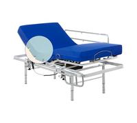 Geriafy - Letto elettrico con gambe regolabili in altezza e materasso HR Professional | Fodera impermeabile | 80x190 cm + sponde