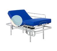 Geriafy - Letto elettrico con gambe regolabili in altezza e materasso HR Professional | Telecomando wireless | Fodera impermeabile | 80x200 cm + Sponde