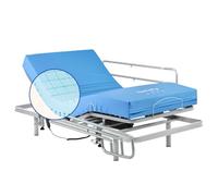 Geriafy - Letto Elettrico con Materasso Origin HR Impermeabile | Rete Motorizzata a 4 Sezioni | Design a Griglia Ergonomico (105x190 cm, Sponde letto)