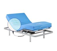 Geriafy - Letto Elettrico con Materasso Origin HR Impermeabile | Rete Motorizzata a 4 Sezioni | Design a Griglia Ergonomico | Traspirante e Comfort (90x190 cm)