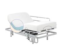 Geriafy - Letto Elettrico Regolabile con Materasso Memory Foam 20 cm e Fodera Tencel | Sponde Letto Abatibili | Comfort e Freschezza | Telecomando Wireless (105x200 cm)