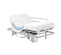 Geriafy - Letto Elettrico Regolabile con Materasso Memory Foam 20 cm e Fodera Tencel | Sponde Letto Abatibili | Comfort e Freschezza (90x190 cm)