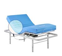 Geriafy - Letto Elettrico Regolabile in Altezza con Materasso Origin HR | Rete Motorizzata a 4 Sezioni | Design a Griglia e Fodera Impermeabile (90x190 cm)