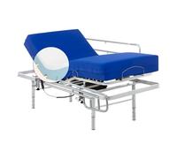 Geriafy - Letto Elettrico Regolabile in Altezza | Materasso Memory Foam Professional V6 | Extra Comfort | Fodera Impermeabile (80x200 cm, Sponde letto)