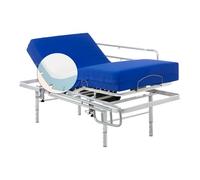 Geriafy - Letto Elettrico Regolabile in Altezza | Materasso Memory Foam Professional V6 | Fodera Impermeabile | Telecomando Wireless (90x200 cm, Sponde letto)