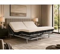 Geriafy - Letto Matrimoniale Elettrico 180x200 cm con 2 Reti Indipendenti | 2 Materassi Memory Foam 20 cm | Fodera in Cotone Sfoderabile | Comfort Personalizzato