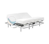 Geriafy - Letto Matrimoniale Elettrico 210x200 cm con Due Reti Indipendenti | Materassi in Memory Foam con Fodera in Tessuto Tencel