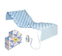 Geriafy Materasso antidecubito Nuba ad aria alternata con compressore | Livello 1, set completo da 5 pezzi, 130 bolle antidecubito, pressione regolabile, compressore silenzioso e fino a 135 kg