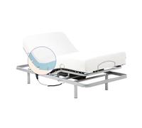 Geriafy - Set letto articolato rinforzato con materasso viscoelastico da 20 cm Tencel | Tessuto fresco e morbido (80 x 200 cm, comando via cavo)