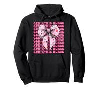Geriatric Nurse Nursing Geriatria Ragazza Coquette Bow Rosa Felpa con Cappuccio