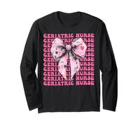 Geriatric Nurse Nursing Geriatria Ragazza Coquette Bow Rosa Maglia a Manica
