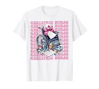 Geriatric Nurse Nursing Geriatria Ragazza Coquette Bow Rosa Maglietta