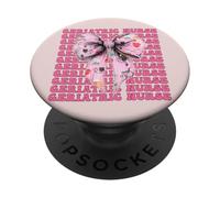 Geriatric Nurse Nursing Geriatria Ragazza Coquette Bow Rosa PopSockets PopGrip Adesivo