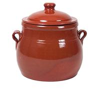 Gerimport PENTOLA CASSERUOLA Terracotta Argilla con Coperchio per SUGHI ZUPPE Artigianale