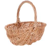 Gerla in Vimini Cesta Di Paniere Del Mercato Degli Agricoltori Cestino Fiori