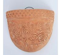 Gerla vaso da appendere a parete fioriera in terracotta lavorata a mano Bettini