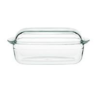 Gerlach 1760 Pirofila da 4,5 l, in vetro borosilicato resistente al calore, con coperchio, rettangolare, 27 x 18 cm, per forno e congelatore Flow