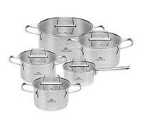 Gerlach AMBIENTE - Set di pentole a induzione, in acciaio inox, 5 pezzi, colore: argento
