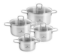 Gerlach Set di pentole Brava, Acciaio Inossidabile, Argento, 24 cm, 8 unità