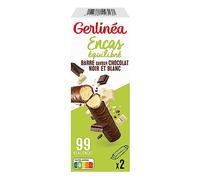 Gerlinéa Snack al gusto di cioccolato bianco e nero - spuntino equilibrato e ricco di proteine - 1 scatola (2 barre)