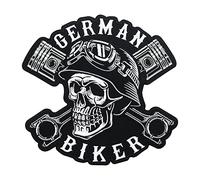 German Biker Larga Toppa termoadesiva per giubbotti in pelle, con teschio, per motociclisti, patchwork, giacca da moto, toppa per motociclisti, per uomo Finally Home