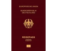 German Deutschland Passport Cover Theme Hardcover Lined 6'' x 9'' Notebook / Journal 120 pages