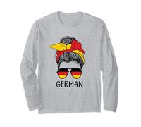 German Girl German Heritage Germany Flag Maglia a Manica