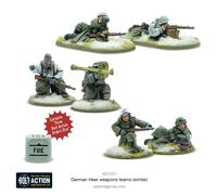 Warlord Games German Heer (Inverno) Armi Teams - Miniature in scala 28 mm per Bolt Action altamente dettagliate della Seconda Guerra Mondiale per Wargaming da tavolo