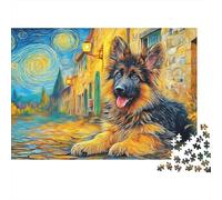 German Shepherd 1000 Pezzi Puzzle Divertente Regali Di Festa German Shepherd on The Street Jigsaw Sfide Divertenti Per Bambini E Adulti 70x50cm/1000pcs