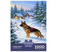 German Shepherd 1000 Pieces Puzzle Creative Cute Children's Jigsaw Puzzle for Adults from 14 Years Educational Gift for Children Jigsaw Games 70x50cm/1000pcs