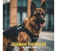 German Shepherd 2026 Calendar: Working Dog Portraits • U.S. Dates Pre-listed • Daily Grid View • Glossy Softcover | 8.5 × 8.5in
