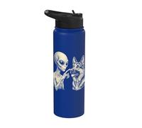 German Shepherd & Alien Stainless Steel Insulated Water Bottle