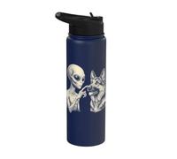 German Shepherd & Alien Stainless Steel Insulated Water Bottle