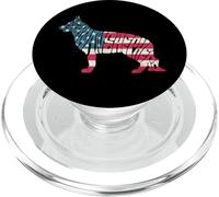 German Shepherd American Flag 4th of July Funny Dog Lover PopSockets PopGrip per MagSafe