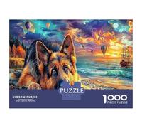 German Shepherd by Sea 1000 Pezzi Puzzle Classici Per Adulti E Bambini ≥12 Anni Giochi Educativi Per Appassionati Esperti Regalo Amore Amico Compleanno Natale Festa 52x38cm/1000pcs