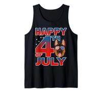 German Shepherd Dog American Flag Glasses Happy 4th of July Canotta