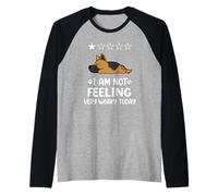 German Shepherd Dog Sleep I Am Not Feeling Funny Puppy Dogs Maglia con Maniche Raglan