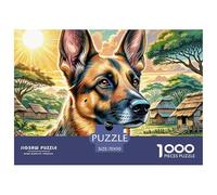 German Shepherd in African Village Struttura Carta Durevole Gioco Divertente E Stimolante, Adatto Per Adulti E Ragazzi Nei Momenti Di Relax 70x50cm/1000pcs