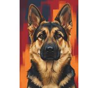 German Shepherd Journal: Artistic GSD Dog Notebook for Owners, 120 Lined Pages, Elegant Black and Tan Alsatian Portrait Cover, Gift for Animal Lovers
