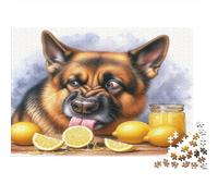 German Shepherd Lemon Puzzle Per Adulti 1000 Pezzi Per Uomini E Donne Attività Domestiche Arredamento Casa Made in Europa Sviluppo Della Concentrazione Materiali Ecologici 38x26cm/1000pcs