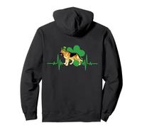 German Shepherd Leprechaun Hat Dog Heartbeat St Patricks Day Felpa con Cappuccio
