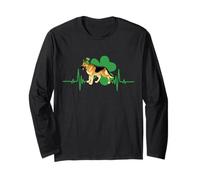German Shepherd Leprechaun Hat Dog Heartbeat St Patricks Day Maglia a Manica