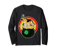 German Shepherd Leprechaun Lucky Dog Shamrock Patricks Day Maglia a Manica