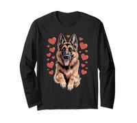 German Shepherd Love Heart Valentines Day Dog Lover Maglia a Manica