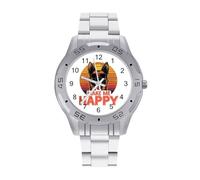 German Shepherd Make Me Happy, orologio da polso da uomo, alla moda, in acciaio inox, facile da leggere, da donna