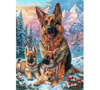 German Shepherd Mother And Puppy Rompicapo 500 Pezzi Per Nonni E Nipoti Animal Pets Cartone Rigido Esercizio Mentale Per Serate in Famiglia Da Passatempo Con Poster Incluso 500 PCS
