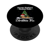 German Shepherd My Dog Sleeping Under Christmas Tree Puppy PopSockets PopGrip Adesivo