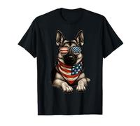 German Shepherd - Occhiali da sole con bandiera americana Patriottica, 4 luglio Maglietta