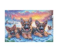 German Shepherd Pack Snowy Mountain Puzzle 1000 Pezzi Rompicapo Esclusivo Limitato Edizione Limitata Per Collezionisti Alta Qualità Stampa Pezzi Precisi Regalo Speciale 1000 PCS