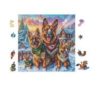 German Shepherd Puppies Rompicapo 100 Pezzi Per Appassionati Cartone Riciclato Ecologico Incastro Preciso Per Weekend E Vacanze Edizione Limitata Migliore Vendita 28x28cm